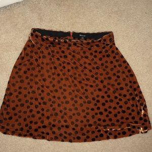 Madewell Women's Velvet Leopard Dot skirt Size 6